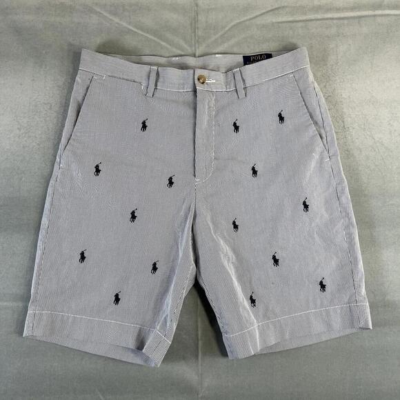 Ralph Lauren Other - Polo Ralph Lauren AllOver Pony Shorts Chino Mens 31 Blue Striped Classic Fit